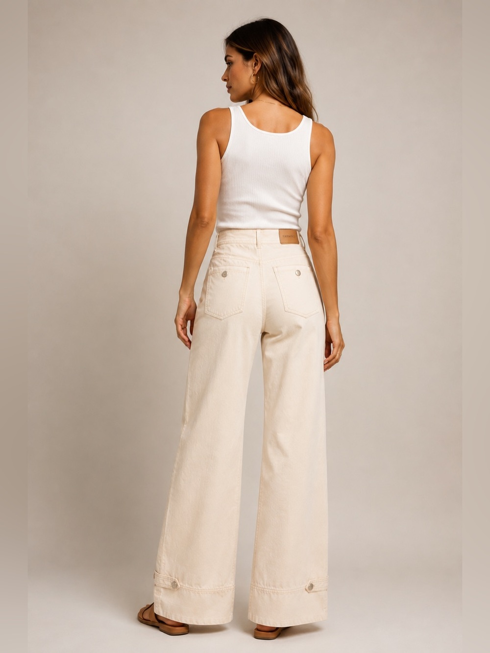 Farm Rio Buttoned Flare Pants - Picture 3 of 12